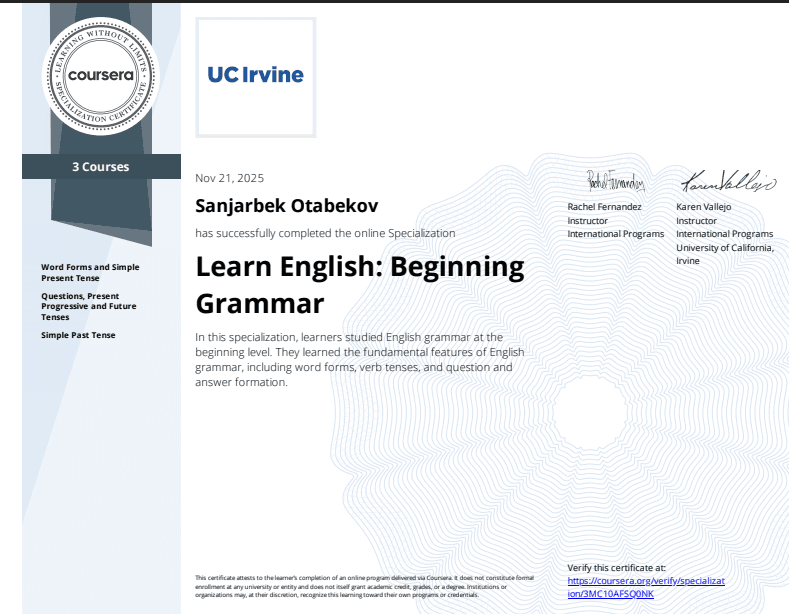 Learn English: Beginning Grammar